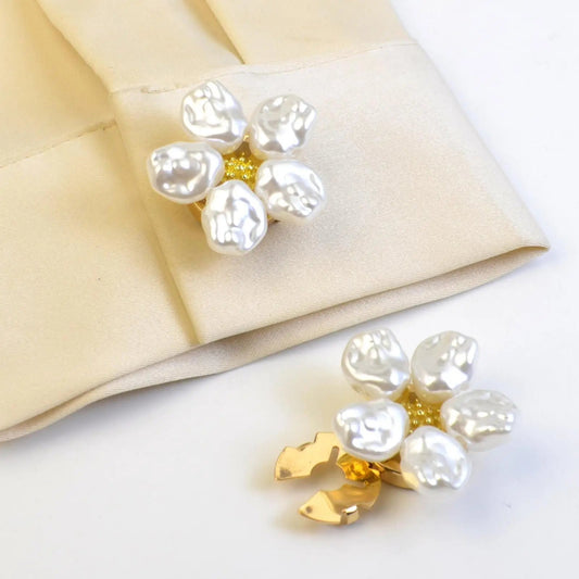 Faux Pearl Blouse Button Covers