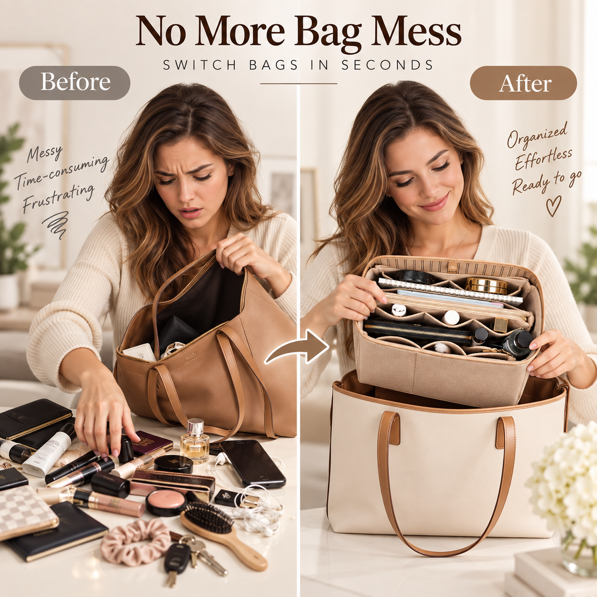 Tote Bag storage Organizer