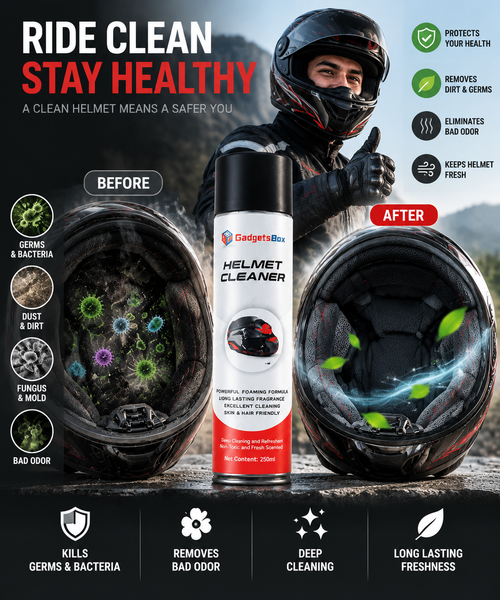 Helmet Cleaner Spray – Deep Clean & Fresh Ride 🏍️