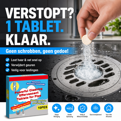 🔥50% OFF ❤️Powerful Cleaning Effervescent Tablets for Pipe, Fast Dissolve Hair Grease Clogs, Deodorizing Antibacterial Pipe Cleaner for Sink Toilet Floor Drain