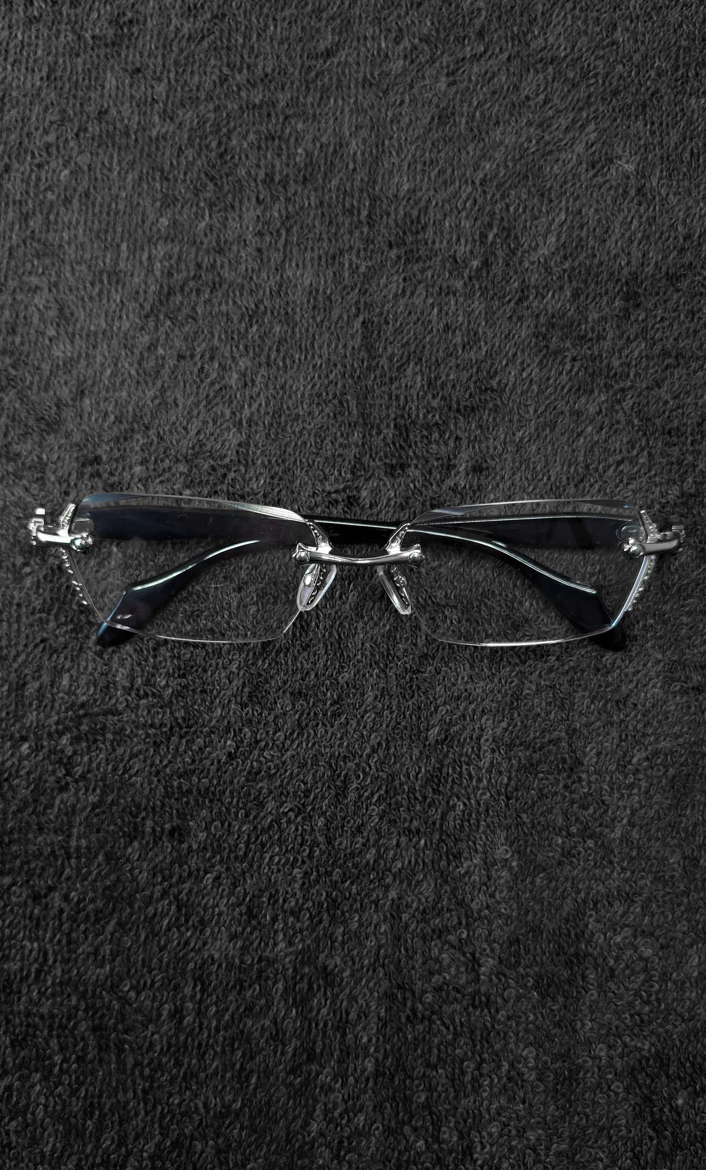 Rimless Gothic Cross UV Protection Glasses
